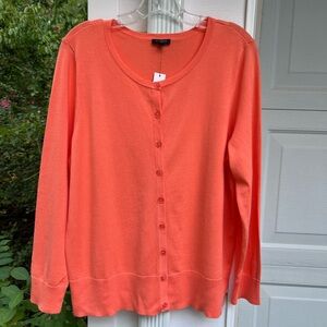 NWT Talbots Pretty Light Orange Long Sleeve Charming Cardigan